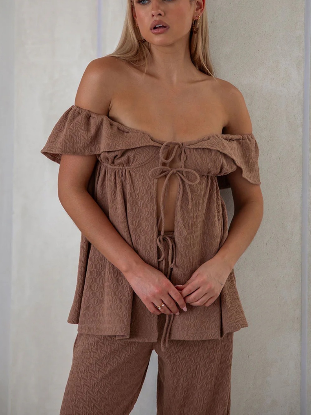 Sabo Skirt NWT Brown Two-Piece Knit Kala Lounge Set